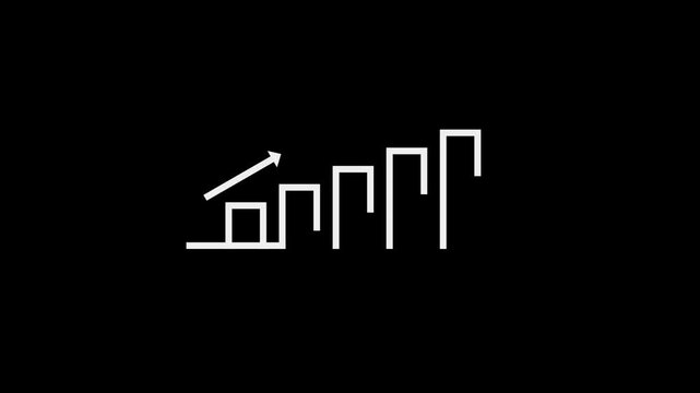 white bar graph presentation animation video with transparent background