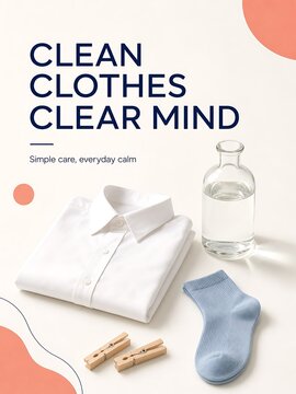 Clean Clothes Clear Mind Modern Poster