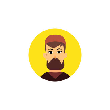 Bearded Male Avatar With Brown Shirt