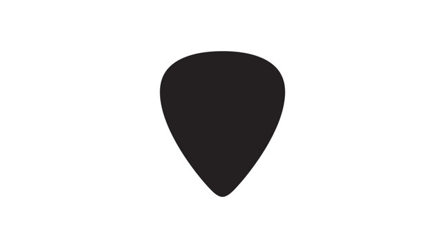 Black guitar pick icon isolated on white background.