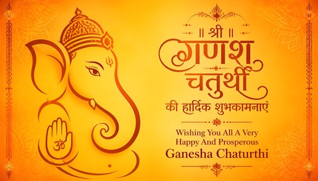 Lord Ganpati background for Ganesh Chaturthi festival of India with message meaning My Lord Ganesha