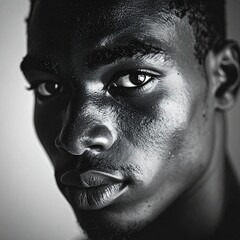 Naklejka premium Close up portrait of african american teenage boy