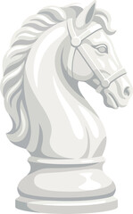 White chess knight piece isolated on white background © Your Sexy Vectors