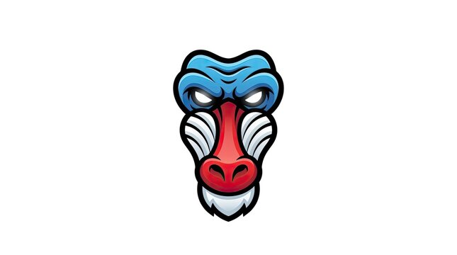 Baboon mascot head colorful illustration.
