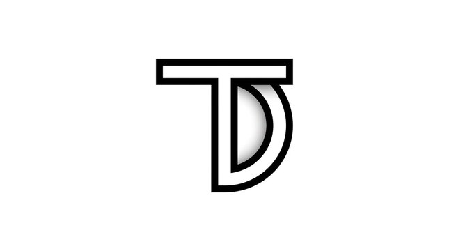 Black and white letter TD monogram