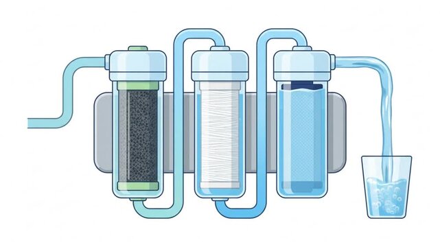 Water Filtration System, Multi-Stage Domestic Purifier and Filtration Device