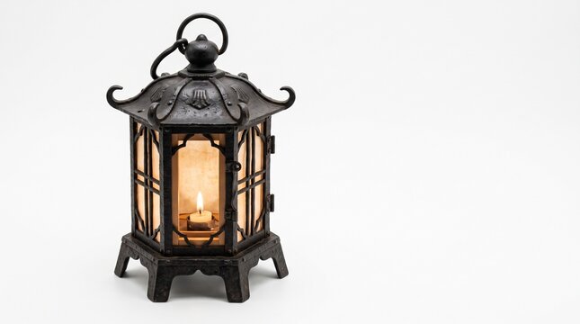 Antique Iron Lantern - Traditional Japanese Ninja Weapon and Stealth Tool Equipment