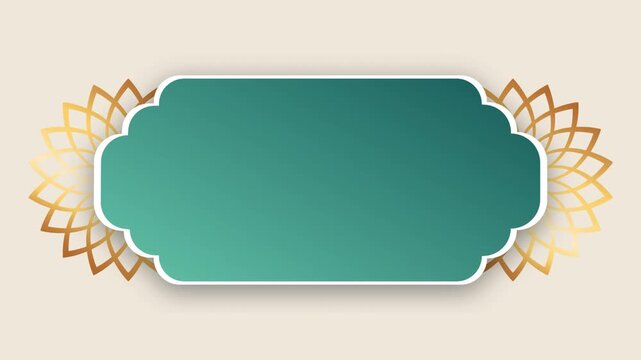 Islamic Border Frame with mandala animation on white background
