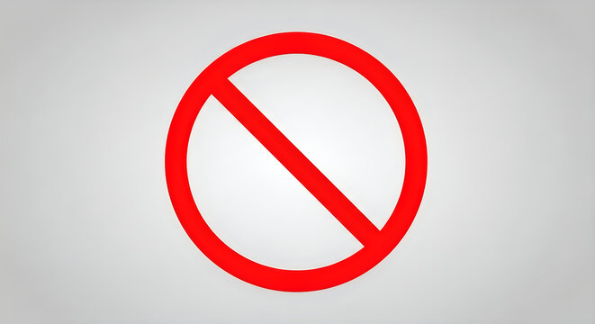Red prohibition or no entry circle icon