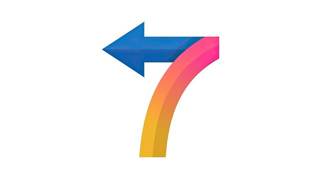 Colorful number seven arrow growth logo