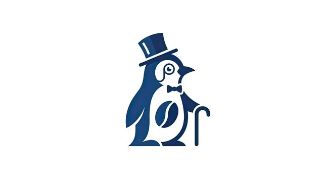 Dapper penguin mascot wearing top hat and cane.