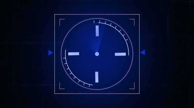 Target reticle crosshairs animation displays blue scopes with timers. Reticle crosshairs weapon element provides high tech shooter graphics. Crosshairs animation layout looks very clean.