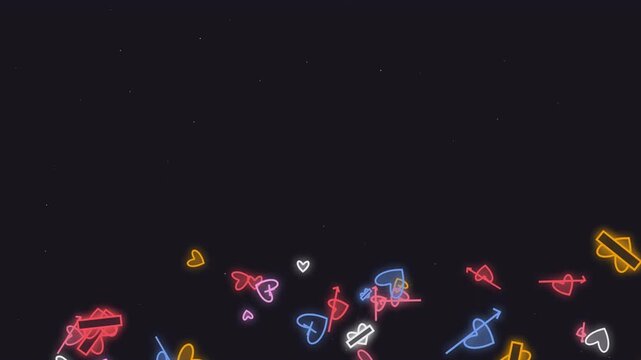 Abstract Cosmic Heart Constellation Seamless Loop with soli