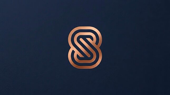Elegant rose gold infinity S letter monogram logo