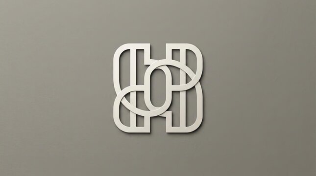 Elegant silver metallic interlocking monogram logo design.