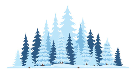 Obraz premium Winter Forest Landscape with Snow Covered Pine Trees.