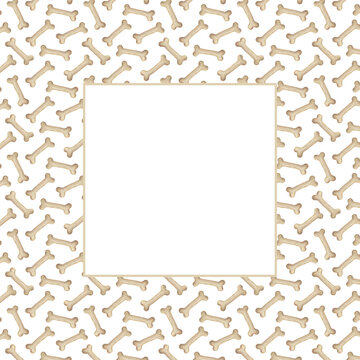 Watercolor frame with dog bones