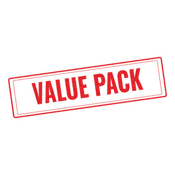 Red value pack stamp sign with grunge texture