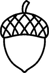 Oak acorn line art vector icon © 상미 최