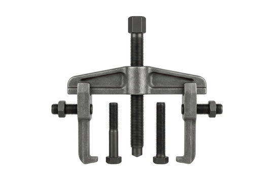 Two-jaw gear puller tool on white background