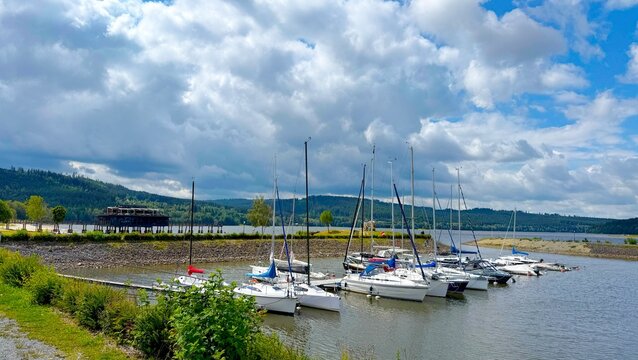 Marina with Yachts in Lipno nad Vltavou, Czech Republic