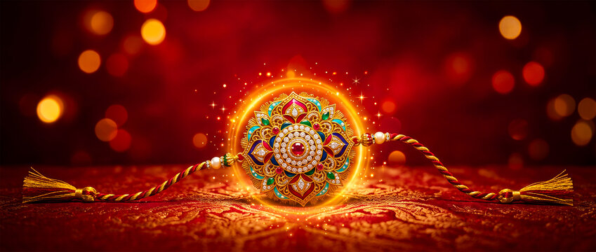 Beautiful Raksha Bandhan rakhi decoration celebrating sibling love with traditional festive elegance