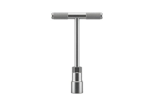 T-handle socket wrench on white background