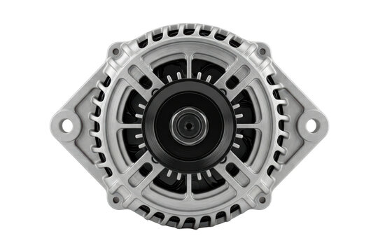 Automotive alternator isolated on white background