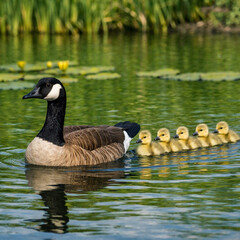 Fototapeta premium Greylag Goose bird animal scient. name Anser anser AI generated