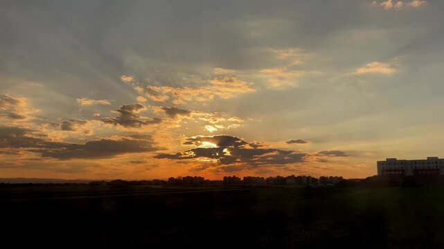 sunset over the cload