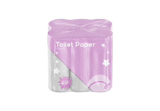 Toilet Paper Pack Top View Mockup Realistic Design for Brand Presentation