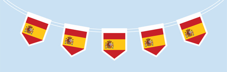 Obraz premium Spain Flag Pennant Garland Bunting Decoration Isolated