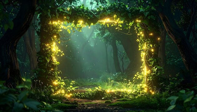 Forest Gate with Lights.