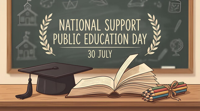 Classroom chalkboard for National Support Public Education Day.