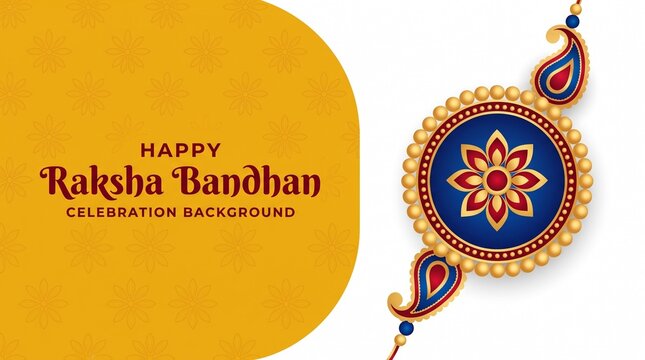 Happy Raksha Bandhan Indian Festival Celebration Background Vector with Decorative Ornamental Rakhi
