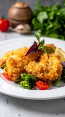 Fototapeta premium Fried Chicken Salad Plate.