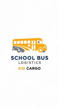 Minimalist school bus logo design for transportation and logistics