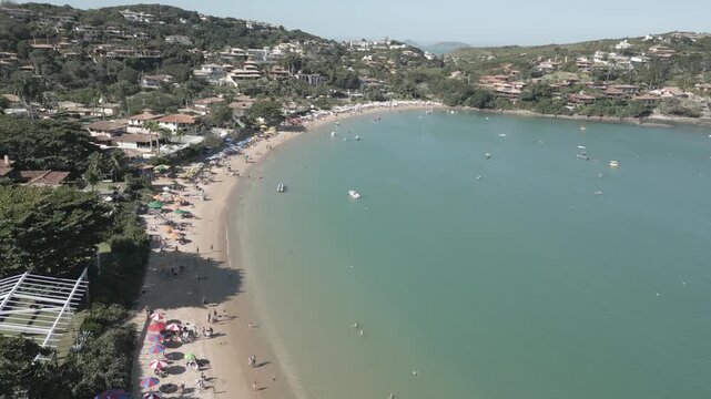 Aerial view of Ferradura Beach in B&uacute;zios, Rio de Janeiro, Brazil