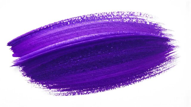 Deep purple acrylic paint smear isolated on white.