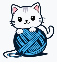 Meet the Playful White Kitty Who Found the Biggest Ball of Yarn in the House