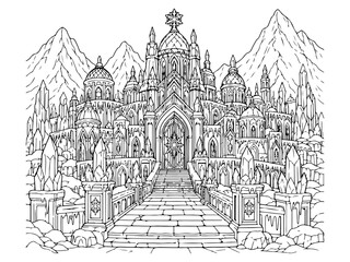 Obraz premium Ancient Fantasy Kingdoms Coloring Page Collection