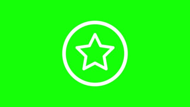 Star Favorite Rating Icon Green Screen Animation Loop