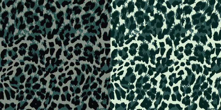 Abstract Leopard Print Seamless Pattern with Trendy Color Variations Vector