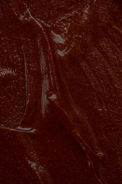 Glossy Melted Chocolate Spread Texture Macro