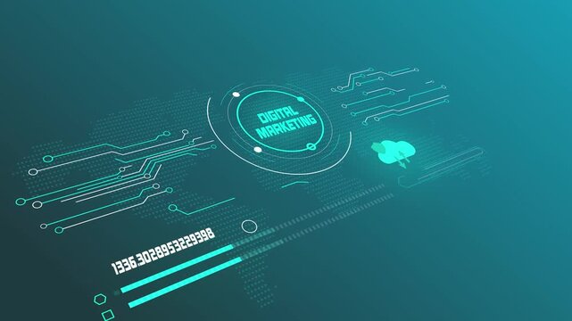 Digital Marketing Strategy Dashboard for Online Business Growth, Customer Engagement and 4K Motion Graphics.