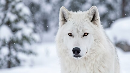Fototapeta premium white wolf in snow