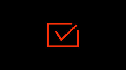 Fototapeta premium Geometric square outlines trace crisp red neon borders across a dark workspace. Contemporary text display frame components gain high visual definition from this geometric square.