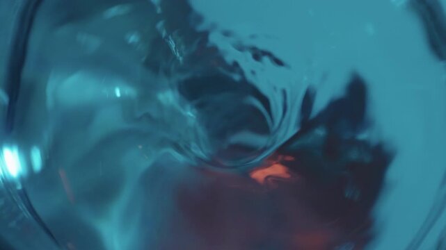 Liquid vortex in beaker from magnetic stirrer, top down view