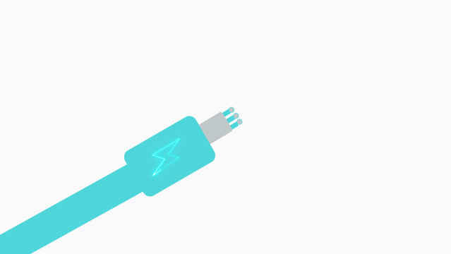 Hardware interface close ups display turquoise lightning cable connector units. Modern mobile device charging equipment manuals incorporate this clean hardware interface graphic tool.