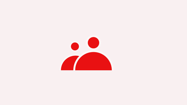 User profile silhouettes track red human posture positions across plain sheets. Modern customer onboarding application menus implement this clean minimal user profile icon asset.